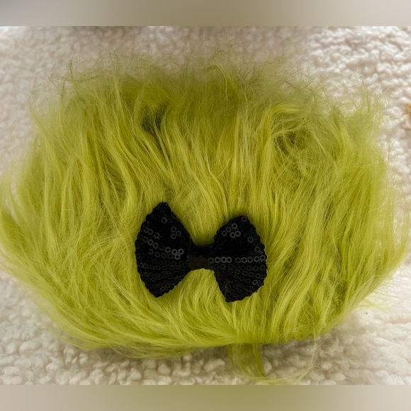 NWT Dolls Kill Current Mood Case of The Grumpies Fuzzy Backpack in Furry Green - Picture 14 of 16